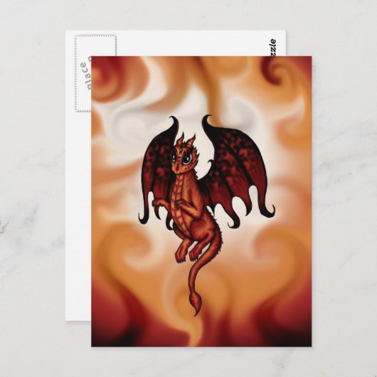 Feuerfeuerdrache Postkarte (Vorne/Hinten)