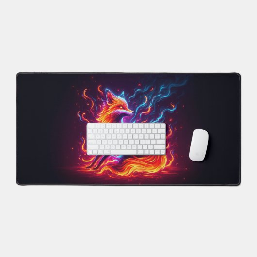 Feuerfuchs, Augen fangende Neontiere Schreibtischunterlage (Tastatur & Maus)