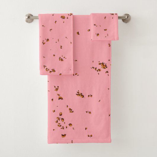 Feuerfunken überlagern Ihr Foto rot. Badhandtuch Set (Insitu)