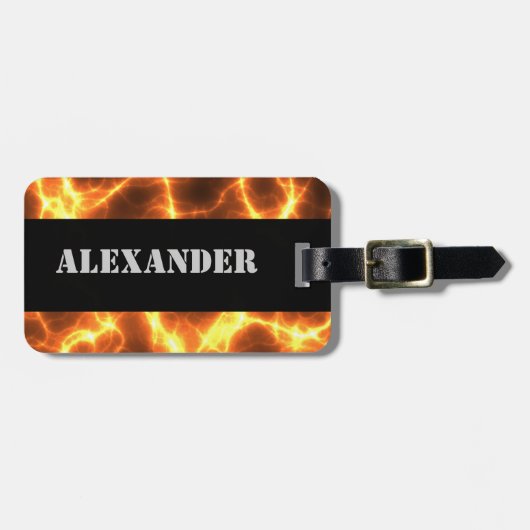Feuergefahr Lava Hot Burning Molten - Mit Monogram Gepäckanhänger (Vorderseite horizontal)