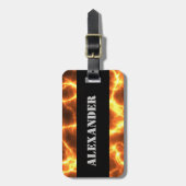Feuergefahr Lava Hot Burning Molten - Mit Monogram Gepäckanhänger (Vorderseite vertikal)