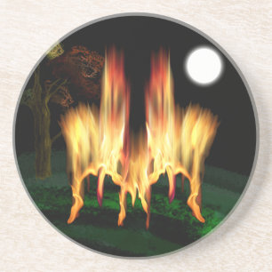 Feuergefahr Sandstein Untersetzer