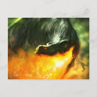 Feuergefechte Dinosaurier oder Dragon von Michael Postkarte