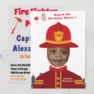 Feuergefechte Kinder Fotovorlage Geburtstag Einladung