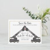 Feuergefechte Save the Date mit Foto Einladung (Stehend Vorderseite)