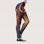 Feuergeist-Eule: Phönix-Wiedergeburt-Kunst Leggings (Rechts)