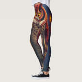 Feuergeist-Eule: Phönix-Wiedergeburt-Kunst Leggings (Links)