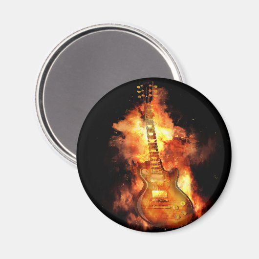Feuergitarre Magnet (Vorderseite/Rückseite)
