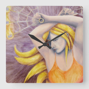 Feuergoddess tanzt Wall Clock Quadratische Wanduhr