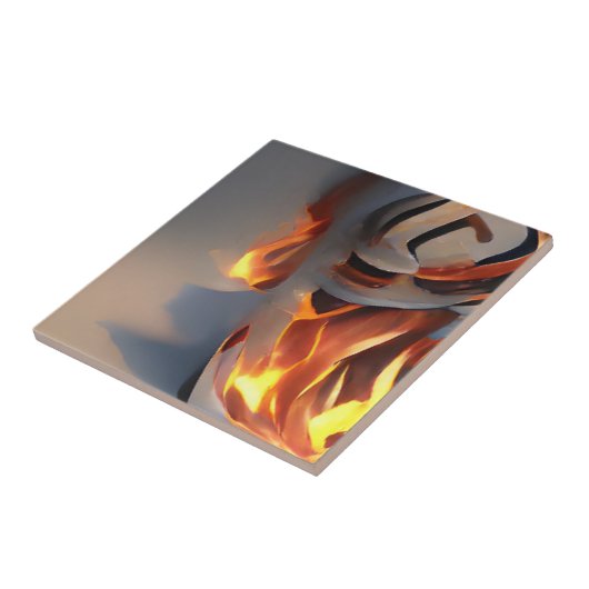 Feuergraue abstrakte Grafik Fliese (Seite)