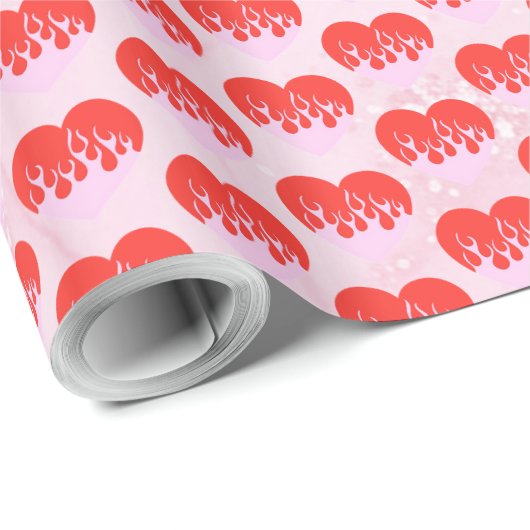 Feuerherz Geschenkpapier (Rolleneckpunkt)
