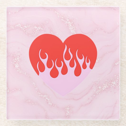 Feuerherz Glasuntersetzer (Vorderseite)