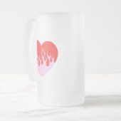 Feuerherz Mattglas Bierglas (Vorderseite Links)