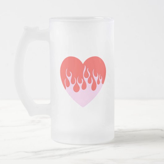 Feuerherz Mattglas Bierglas (Links)