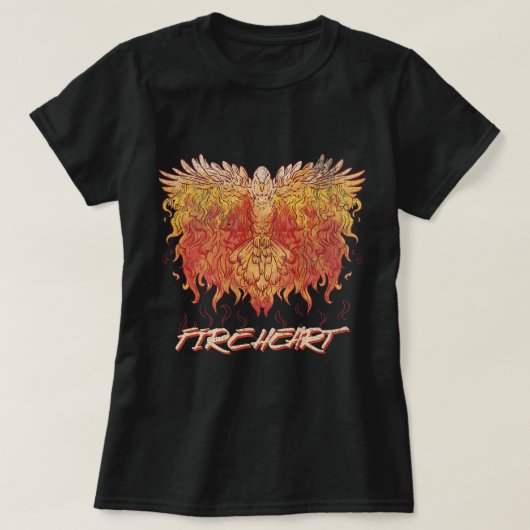 Feuerherz Phoenix Bird Fire Liebe Mythische Magie  T-Shirt (Design vorne)