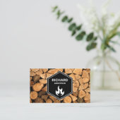 Feuerholz Holzstämme Tree Service Flamme Visitenkarte (Stehend Vorderseite)