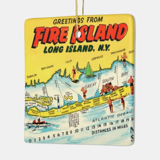 Feuerinsel Farbenfrohe Karte Keramikornament (Links)