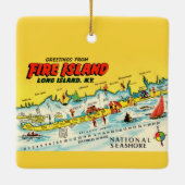 Feuerinsel Farbenfrohe Karte Keramikornament (Rückseite)