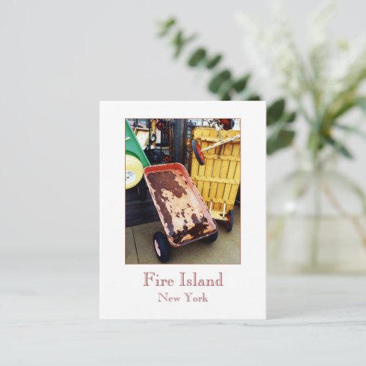 'Feuerinsel farbige Wagen' Postkarte (Stehend Vorderseite)