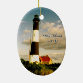 'Feuerinsel Leuchtturm bei Sonnenuntergang' Orname Keramikornament (Hinten)