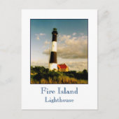 'Feuerinsel Leuchtturm bei Sunset' Postkarte (Vorderseite)