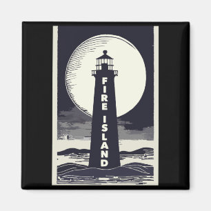 Feuerinsel Leuchtturm New York Mond Magnet