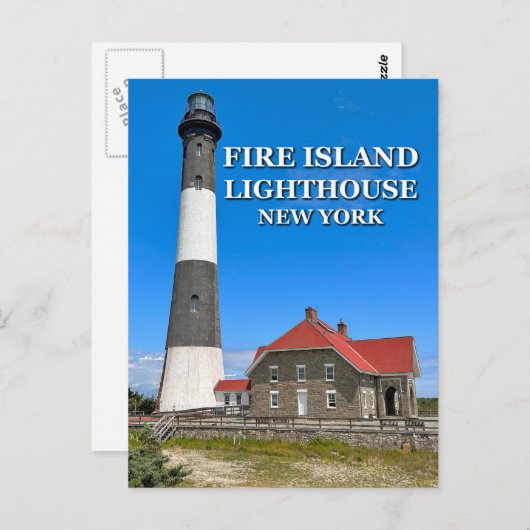 Feuerinsel-Leuchtturm, New York Postcard Postkarte (Vorne/Hinten)
