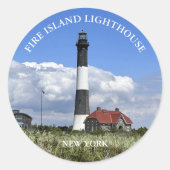 Feuerinsel Leuchtturm, New York Round Stickers (Vorderseite)