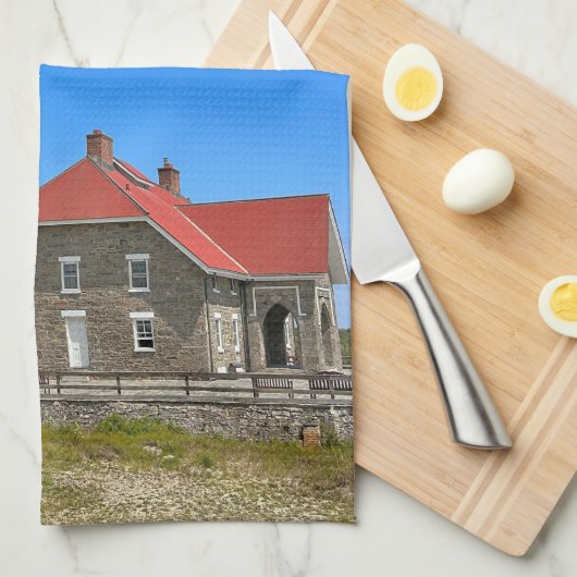 Feuerinsel Leuchtturm, New York Teetuch Geschirrtuch (Viertel Falte)