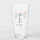 Feuerinsel Leuchtturm Rainbow Glas (Rückseite)
