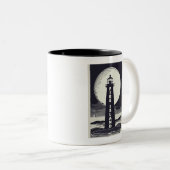 Feuerinsel Lighthouse New York Moon Zweifarbige Tasse (VorderseiteRechts)