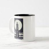 Feuerinsel Lighthouse New York Moon Zweifarbige Tasse (Vorderseite Links)