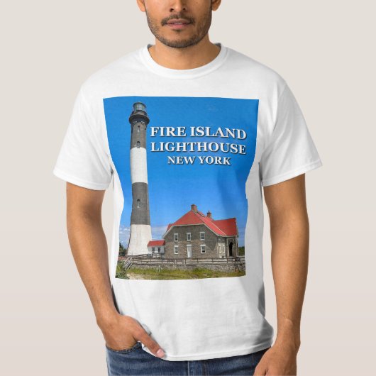 Feuerinsel Lighthouse, New Yorker T - Shirt (Vorderseite)