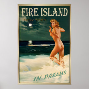 Feuerinsel New York Marilyn Monroe Strand Reise Poster