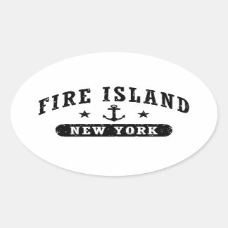 Feuerinsel New York Ovaler Aufkleber