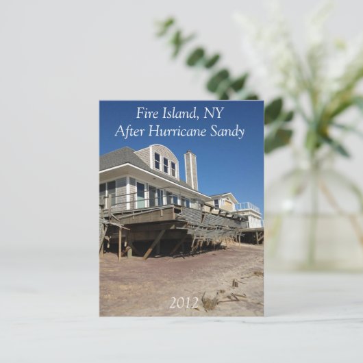 Feuerinsel NY nach Hurrikan Sandy 2012 Postkarte (Stehend Vorderseite)