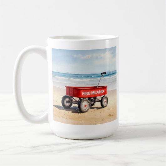 Feuerinsel Roter Wagen Sandstrand LI New York Kaffeetasse (Links)