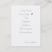 FEUERKAMPFKARTE VISITENKARTE (Rückseite)