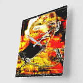 Feuerkerze 01 quadratische wanduhr (Winkel)