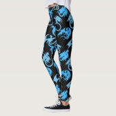 Feuerklappen Muster LBlue Black BG Leggings (Links)