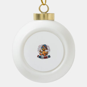 Feuerknaller Patriotische Ente Vintage-Shirt-Desig Keramik Kugel-Ornament