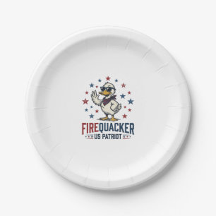 Feuerknaller Patriotische Ente Vintage-Shirt-Desig Pappteller