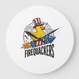 Feuerknaller Patriotische Enten-Feuerwerk-Shirt-De Große Wanduhr