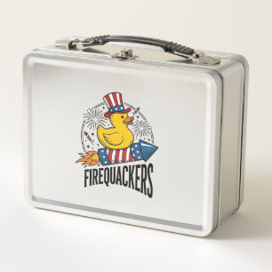 Feuerknaller Patriotische Enten-Feuerwerk-Shirt-De Metall Brotdose
