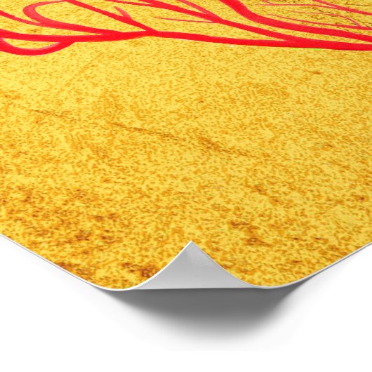 Feuerkoralle auf der modernen Goldkunst Poster (Ecke)