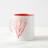 Feuerkorallen Thema Natur Moderne Kunst Zweifarbige Tasse (Vorderseite Links)