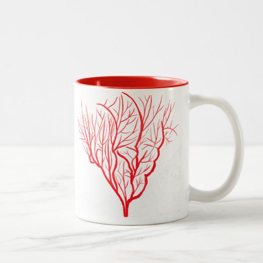 Feuerkorallen Thema Natur Moderne Kunst Zweifarbige Tasse (Rechts)