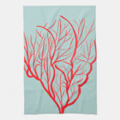 Feuerkorallenumgebung Moderne Kunst Geschirrtuch (Vertikal)