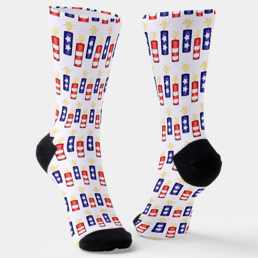 Feuerkracker 4. Juli Feier Socken (Gewinkelt)