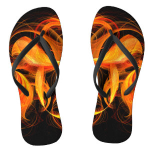 Feuerkugel Abstrakt Kunst Badesandalen